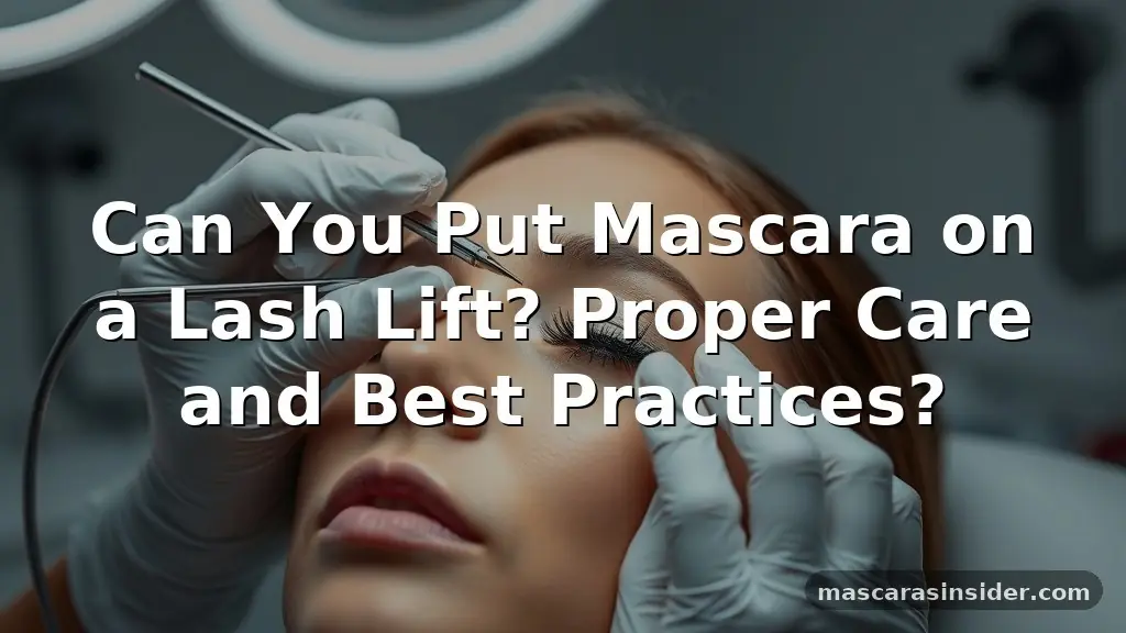 can you put mascara on lash lift
