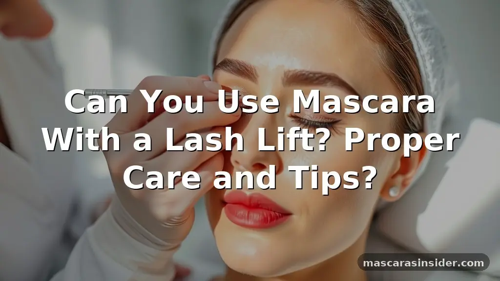 can you use mascara with a lash lift