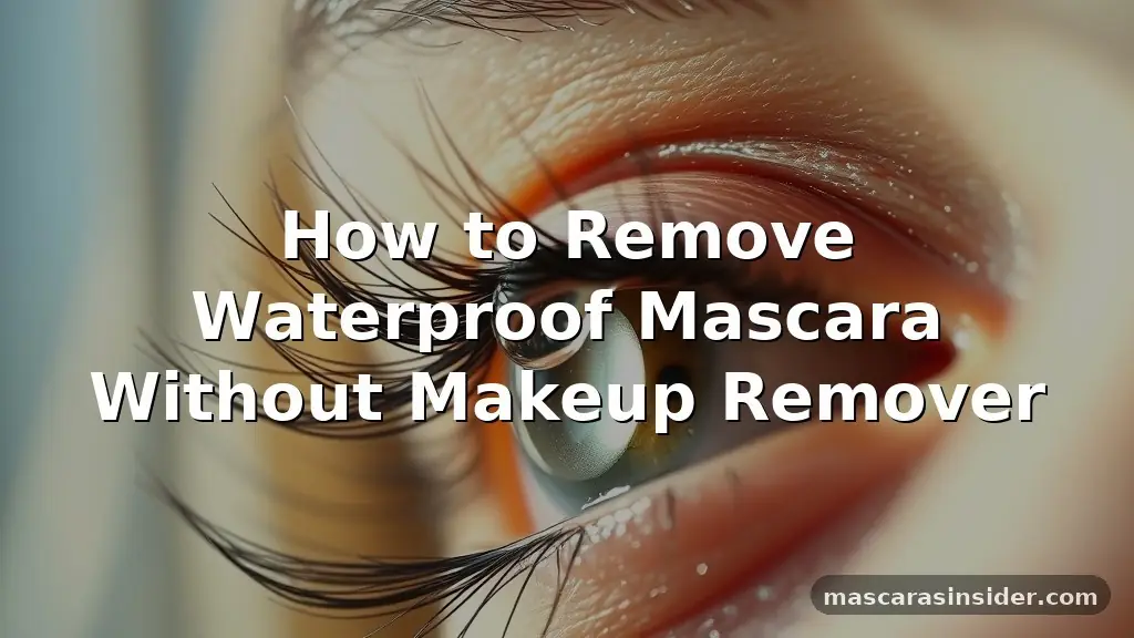how to remove waterproof mascara without makeup remover